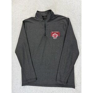 Texas Tech Red Raiders Stitched Logo 1/4 Zip Pullover (Men's Large) Gray‎